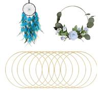 10 Pièces Cercle Attrape Reve, 10cm Cercle Metal Lisse Anneaux en Métal, Anneau Attrape Rêve DIY Le Cercle de Fer pour Floral Hoop,Mariage, Art Floral, Tenture Murale