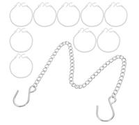 10 Pièces Chaîne Inox en Acier Inoxydable avec Crochets | Installation Sécurisée et Usage Flexible, pour Enseignes et Jardinières, Finition Argentée, Style Épuré