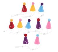 10 Pièces Chapeaux d'anniversaire Mini avec Pompons Colorés | Taille Ajustable Confortable, pour Chats et Chiots, Décoration Festive pour Photos D'anniversaire