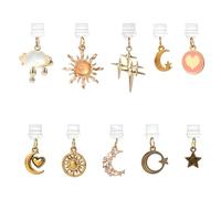 10 Pièces Charm Bouchon Anti-Poussière pour Kindle, Motif Étoile Lune Pendjolis Protecteurs de Ports pour Liseuses Livres Femmes Enseignantes & Étudiantes