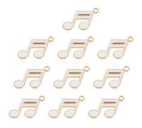10 Pièces Charme Note Musicale en Alliage de Zinc Blanc | Pendentif Diy, Création Bijoux et Loisirs Créatifs, Symbole Musical Élégant, Accessoire Blanc