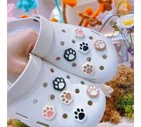 10 pièces Charms de chaussure mignons à motif de patte de chat/chien, accessoires de décoration de chaussure DIY convenant aux sabots ajourés AAnimal,CartoonABS