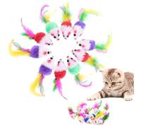 10 Pièces Chat Souris Jouet Chat Interieur avec Hochet Sons Convient Aux Chats pour Jouer(Couleur Aléatoire)