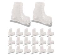 10 Pièces Chaussures Miniatures Patins Blancs en Plastique, Lot | Accessoire Décoratif pour Maison de Poupée, Forme Botte Réaliste, Usage Créatif, pour Garçon et Filles et Histoires