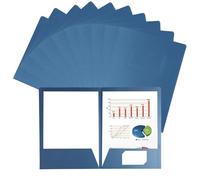 10 Pièces Chemise Cartonnées A4 à Deux Pochettes,Sous Chemise Papier Farde Cartonnée Chemise,Cartonnée avec Rabat,Dossier Carton Pochette de Classement Pochette de Fichier Rapport pour Bureau (Bleu)