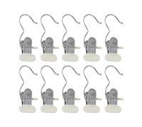 10 Pièces Cintre Pince Crochets en Acier Inoxydable, 2-in-1 Portable Blanchisserie Crochet, Rotatifs à 360° Clip à Crochet Antidérapant pour Pantalons, Chaussures, Serviettes et Foulards (Beige)