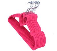 10 pièces Cintre, Robuste des vêtements légers Slim Hanger, Gilet de vêtements sans Glissement, Velours en Forme de Coeur, Manteau pour économiser l'espace, Chemises, Pantalons(Rose)