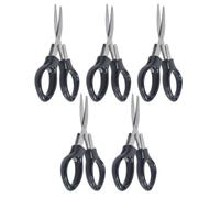 10 Pièces Ciseaux Pliables de Pêche pour Ligne Tressée, Noirs | Lames Métalliques Tranchantes, Poignée Plastique Antidérapante, pour Leurres et Fils, Format Compact