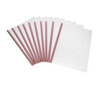 10 Pièces Classeur de Présentation Transparent Rose en Plastique | Pince Porte-documents, Barres Anti-glisse, Design Clair, pour Écoles et Entretiens, Protège des Éclaboussures