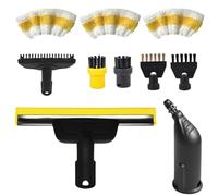 10 Pièces Cleaner Accessoires pour Kärcher SC1 SC2 SC3 SC4 SC5, Brosse Plate, Buse Courbe, Brosse Ronde, Ensemble de Nettoyage Professionnel, Adapté à Tous les Scénarios (Noir)