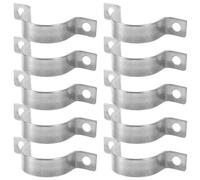 10 Pièces Collier de Serrage en U Galvanisé Épais | Usage Polyvalent pour Câble et Fil Électrique, Design Chevalet, Argenté, Accessoires de Plomberie