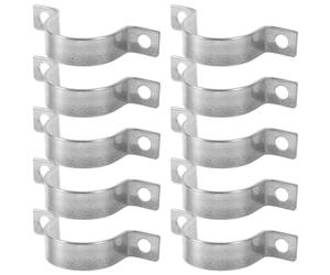 10 Pièces Collier de Serrage en U Galvanisé Épais | Usage Polyvalent pour Câble et Fil Électrique, Design Chevalet, Argenté, Accessoires de Plomberie