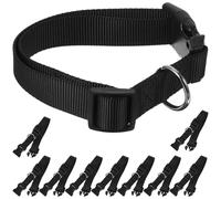 10 Pièces Collier Réglable pour Mouton, Polyester Noir | Résistant à Déchirure, Sangle Haute Densité, Taille Ajustable, Plastique et Acier Inoxydable, pour Agneau et Brebis