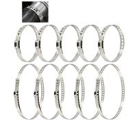 10 Pièces Colliers de Serrage, Colliers Cardan, Colliers pour Soufflet En Acier Inoxydable, 5 Pièces de 50 mm Et 5 Pièces de 25 mm, Réglables Et Universels, Adaptés À La Plupart Des Véhicules