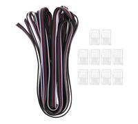 10 Pièces Connecteur 10mm à 5 Broches sans Soudure | ABS Transparent, Clip Sécurisé, Pontage Angle et Distance, pour Extension de Ruban Rgbw et Bricolage Lumineux