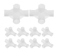 10 Pièces Connecteur à Quatre Voies pour Tringle 16mm en Plastique Blanc | Joint à Emboîtement Compact, Montage DIY Rapide, pour Penderies et Séchoirs, Structure Épaissie