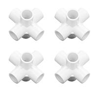 10 Pièces Connecteur coudé d'angle de Tuyau en Plastique PVC 20 Mm de Diamètre Intérieur e, Raccords de Tuyauterie à 6 Voies pour Tuyau en PVC, Joint de Sortie Latérale,
