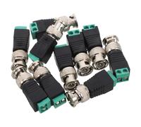 10 Pièces Connecteur de Terminal Bnc à Vis pour Caméra et Câblage vidéo | Contacts en Cuivre, Boîtier ABS Ignifuge, Indication de Polarisation, Installation Terrain, Compatible Caméras Bnc