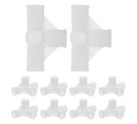 10 Pièces Connecteur de Tringle de Placard à Quatre Voies 16mm, Plastique | Joint Compact à Emboîtement Rapide, Structure Épaissie, pour Tubes Acier et Projets DIY