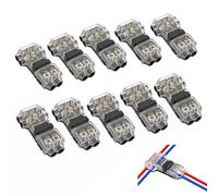 10 Pièces Connecteur Electrique Etanche T2, Connecteur Electrique Rapide 2 Broches, Broches Sans Soudure Pour Câble 20/22 AWG, Connecteur Rapide Étanche Pour Voiture, Audio/Vidéo, Éclairage LED