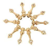 10 Pièces Connecteur Métallique de Garde-corps, Tête Gourde 4mm, Laiton | Finition Dorée, Alliage de Zinc, Style Moderne, pour Vitrines, Chariots et Rails de Galerie