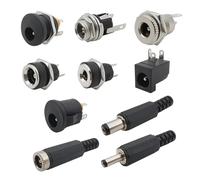 10 pièces connecteurs cc 5.5x2.1mm 3.5x1.3mm prise d'alimentation cc mâle femelle prise Jack écrou montage sur panneau connecteur adaptateur d'alimentation cc 5.5*2.1 Type M 5Pair