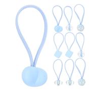 10 Pièces Corde à Cheveux Coiffe De Fille Porte- Parapluie Cape De Coupe De Cheveux Accessoire De Cheveux Pour Les Filles Porte- Cheveux De Cheval Plastique Blue TOVINANNA