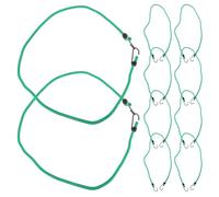 10 Pièces Corde Élastique Verte avec Crochets et Mousquetons | Fer et Corde Élastique, Absorption des Chocs, pour Bâches, Garage, Moto et Bagages