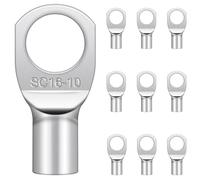 10 Pièces Cosses Tubulaires 16mm² M10, Hanibos Cosses Electriques Ronde à Œillet en Cuivre Étamé Cosse à Sertir 16mm², Cosses Annulaires 16mm²