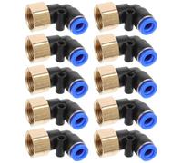 10 Pièces Coude Pivotant 90° à Pression pour Tube Raccord Rapide | Connexion Rapide, Rotation 360°, sans Outil Spécial, pour Tuyau D’air ’eau, Cuivre