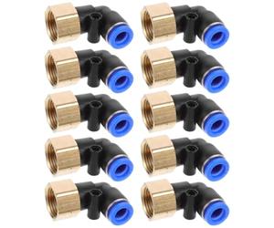 10 Pièces Coude Pivotant 90° à Pression pour Tube Raccord Rapide | Connexion Rapide, Rotation 360°, sans Outil Spécial, pour Tuyau D’air ’eau, Cuivre
