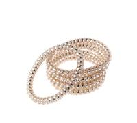 10 pièces couleur or/argent élastique en caoutchouc fil de téléphone bandes de cheveux élastique for queue de cheval accessoires de cheveux(Gold)