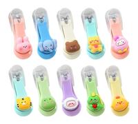 10 pièces coupe-ongles pour enfants, coupe-ongles mignons d'animaux de dessin animé avec couvercles, kits de manucure et pédicure à lame en acier inoxydable pour femmes, filles