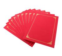 10 Pièces Couverture de Certificat Créatif Rouge en Papier, Dossier | Bords Arrondis, Finition Lisse, Design Classique et Simple, pour Cérémonies Officielles et Bureau