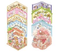 10 Pièces cozy stickers,fabrique a stickers 3d,Autocollants de Scène 3D House DIY Adorables Autocollants 3D pour Adultes, Enfants，diy miniature house，A