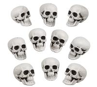 10 Pièces Crânes d'Halloween Réaliste à la recherche de petits crânes têtes effrayant Halloween squelette humain crâne en plastique tête de crâne pour la table de fête d'Halloween maison décoration