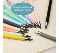 10 pièces Crayon éternel sans encre de technologie avancée de couleur aléatoire, crayon éternel de couleur macaron HB sans affûtage, crayon résistant à la casse, cadeau de retour à l'école et à la ren
