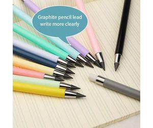 10 pièces Crayon éternel sans encre de technologie avancée de couleur aléatoire, crayon éternel de couleur macaron HB sans affûtage, crayon résistant à la casse, cadeau de retour à l'école et à la ren