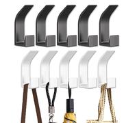 10 Pièces Crochet Adhesif Mural, Porte Serviette Salle de Bain Patère Porte Manteau Mural, Patere Murale Moderne Crochet Porte Manteau pour Vestes Manteaux Écharpes Sacs à Main Chambre Placard Foyers