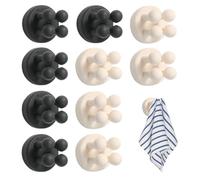 10 pièces Crochets à Quatre Pattes, Porte-Brosse à Dents, Porte-Brosse à Dents Mural, Crochet Auto-adhésif, Organisateur de Brosse à Dents, Support de Rasoir de Salle de Bain, Support Mural