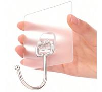 10 pièces Crochets adhésifs ultra-résistants, sans clou, imperméables, anti-rouille, convenant pour la salle de bain, la cuisine et un usage domestique 1 pièce,1 pièces (transparentes),5 pièces (trans
