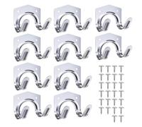 10 Pièces Crochets de Rangement, Crochets de Suspension D'outils, Porte Outils de Jardin Mural, Crochets de Rangement en Métal, pour Abri de Garage, Jardin, Entrepôt, Ferme, avec Vis, Tournevis