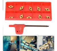 10 PIÈCES DCMT070204 US735 DCMT21.51 CNC revêtues de carbure de tungstène insert lame de tour outil de tournage avec clé