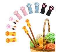 10 Pièces de Bouchons d'Aiguilles à Tricoter Patte de Chat, Protecteurs de Pointe d'Aiguille à Tricoter en Silicone Bouchon d'Aiguilles à Tricoter pour Aiguille à Tricoter de Grande Taille
