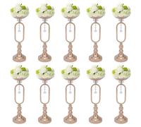 10 pièces de bougeoirs de fleurs Chandeliers pour salon Chandeliers de mariage, décorations, centre de table pour tables de réception, arrangement floral polyvalent en métal