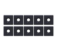 10 pièces de capuchons d’extrémité en alliage d’aluminium, plaque de recouvrement à trou unique pour équipements industriels CNC, capuchon d’extrémité en métal anodisé avec (Noire)