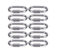 10 pièces de connecteurs à maillons rapides, connecteurs de chaîne en acier inoxydable, mousquetons verrouillables robustes à fermeture filetée pour le camping, la randonnée et la (Mch)