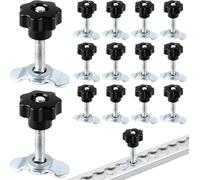10 pièces de connecteurs boulons for rail ligne d'aviation voie d'amarrage Connecteurs d'extrémité M8 x 20 avec poignée en forme d'étoile adaptés aux connexions(M8*40mm)