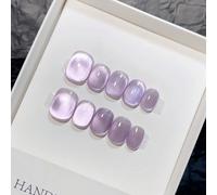 10 pièces de faux ongles à l'œil de chat peints à la main, type d'ongle court, ongles à l'œil de chat peints à la main, ongles simples de haute qualité, faux ongles couvrant entièrement, ongles Y2K, o