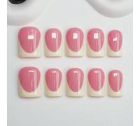 10 pièces de faux ongles carrés faits main style Y2K, couleur nude & beige avec design de French tip, convient aux femmes & filles, convient pour les fêtes, la danse, le port quotidien, comprend des o